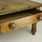 Large Antique English Pine Coffee Table, Big End Drawer | Pine .