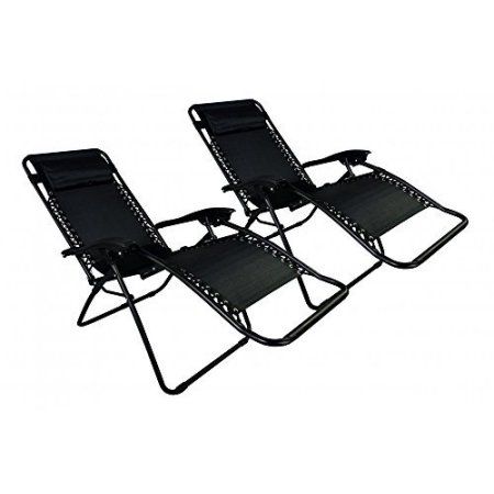 FDW 2 Pack Metal Zero-Gravity Chair - Black and Gray - Walmart.com .