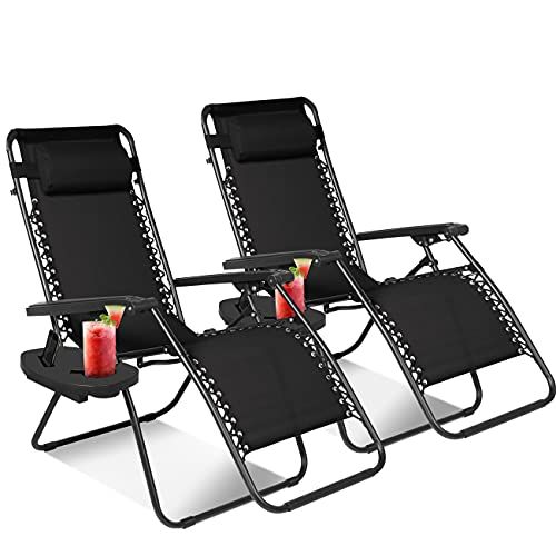 KEPLIN Set of 2 Heavy Duty Textoline Zero Gravity Chairs for .