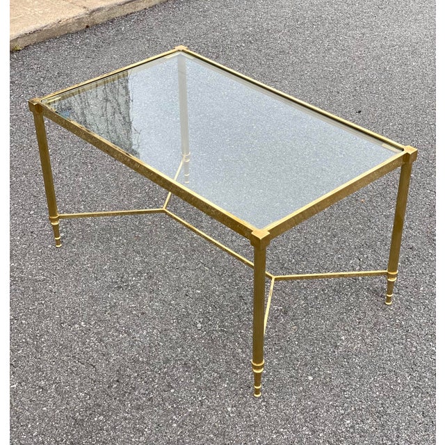 Vintage Brass Coffee Table With Glass Top | Chairi