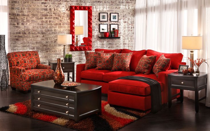 Decorating: Using Color at Home - Home is Here | Red living room .