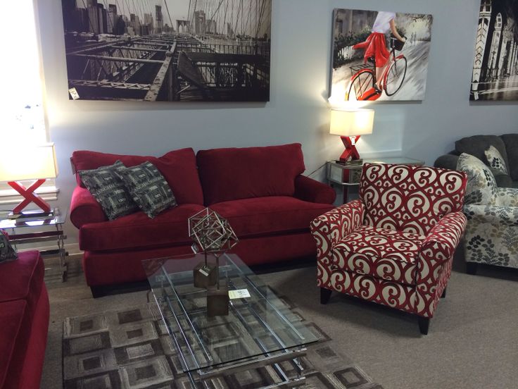 Red sofa and accent chair | Living room furniture, Furniture .