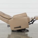 Rogan II Leather Cafe Latte Swivel Glider Recliner | Living Spac