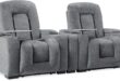 Rory 3-Piece Dual-Power Reclining Home Theater Sectional .