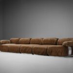 Roberto Iera for Felice Rossi Large Sectional Sofa in Brown .