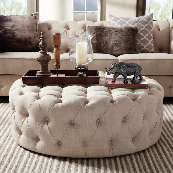 Round Button Tufted Coffee Tables