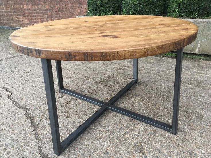 Industrial Reclaimed Style Round Table - Etsy UK | Round outdoor .