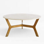 Elke Round Marble Coffee Table with Brass Base + Reviews | Crate .