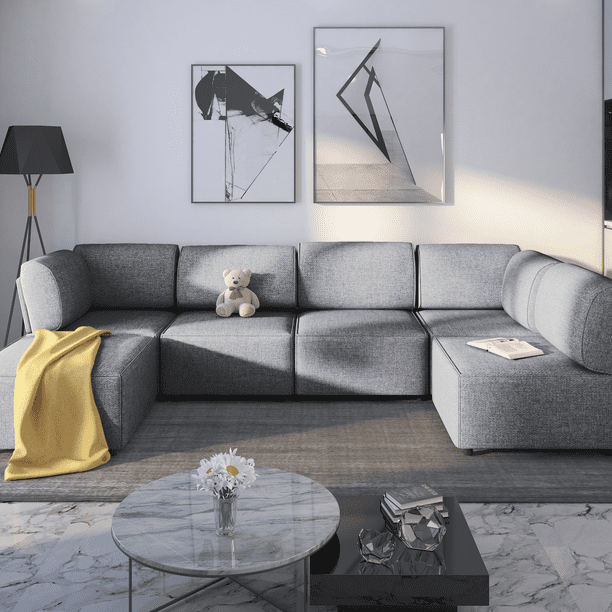 Mjkone Sectional Couch/Futon Sofa Bed, Variable Modular Oversized .