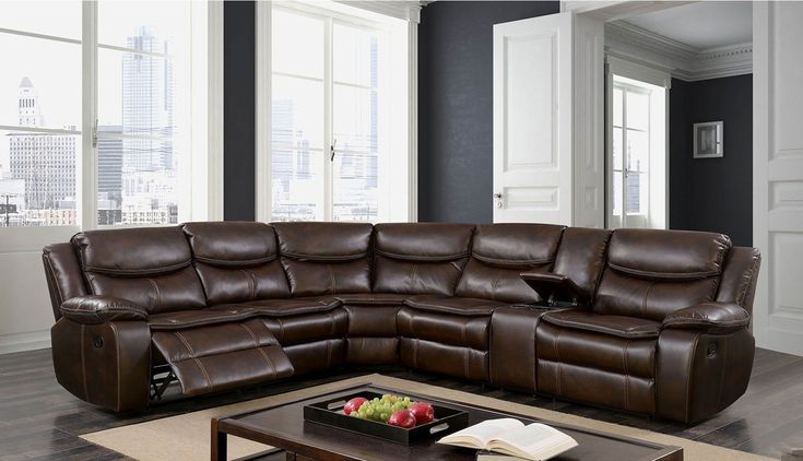 Furniture of America Pollux Sectional Sofa CM6982-BR | Sectional .