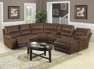 Loukas Leather Reclining Sectional Sofa with Chaise by Coaster .