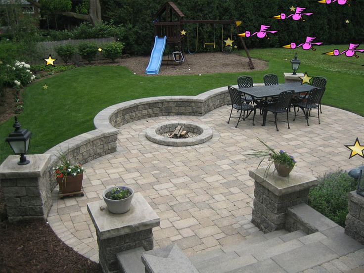 Nice Design | Stone patio designs, Patio stones, Large backyard .