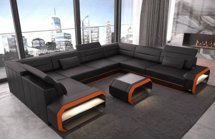Leather Sectional Sofa Seattle U Shape | Wohnen, Sofa design .