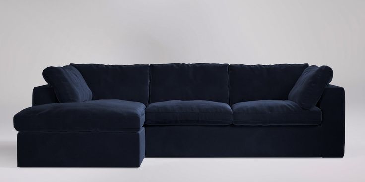 Swoon - Seattle Corner Sofa in Ink Velvet | Corner sofa, Take a .