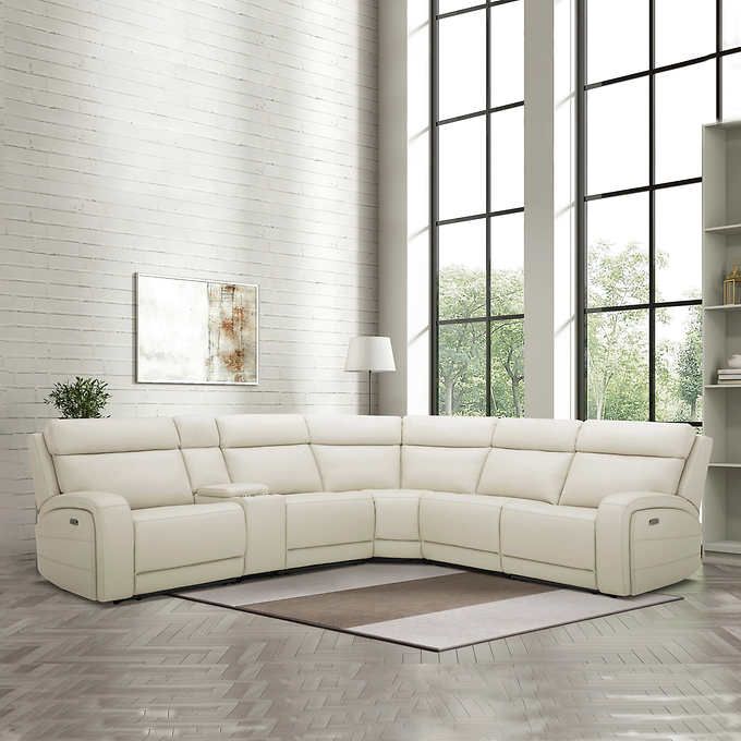 Gearhart 6-piece Leather Power Reclining Sectional with Power .