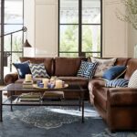 Turner Roll Arm Leather 3-Piece L-Sectional | Leather couches .
