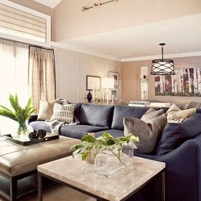 Navy Blue Sectional Sofa - Ideas on Foter | Leather sofa living .