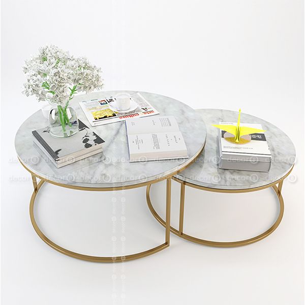 The Bergen Marble Nesting Tables with Brass Frame is a set of .