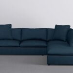 Utopia Lagoon Blue Modular 3 Piece 123" Sectional With Right Arm .