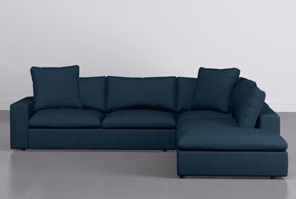 Utopia Lagoon Blue Modular 3 Piece 123" Sectional With Right Arm .