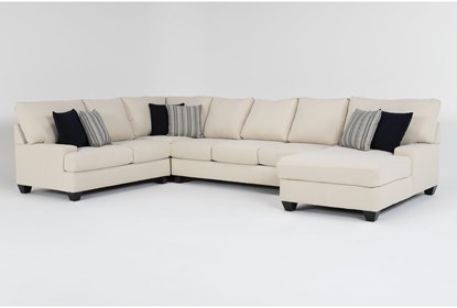 Harper Foam III Microfiber 157" 4 Piece Sectional With Right Arm .