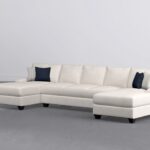 Harper Foam II 3 Piece 156" Sectional With Double Chaise | Living .