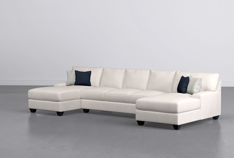 Harper Foam II 3 Piece 156" Sectional With Double Chaise | Living .