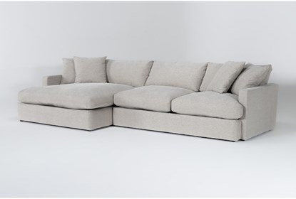 Grand Down II Chenille 139" 2 Piece Sectional With Left Arm Facing .