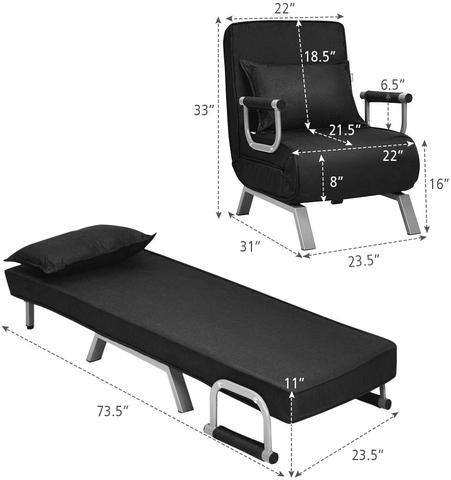 3-In-1 Multifunctional Folding Sofa Bed | Single seat sofa .