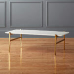 Slab Small Marble Modern Coffee Table with Brass Base + Reviews | C