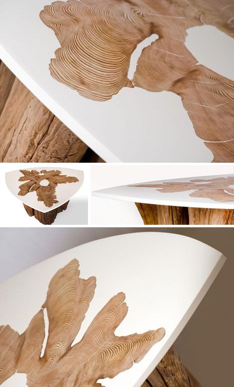 Modern Log Furniture Fuses Sliced Trunks & Organic Resins | Resin .
