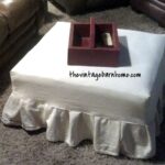 Transformation Tuesday...Drop Cloth Ottoman Slipcover (simple .