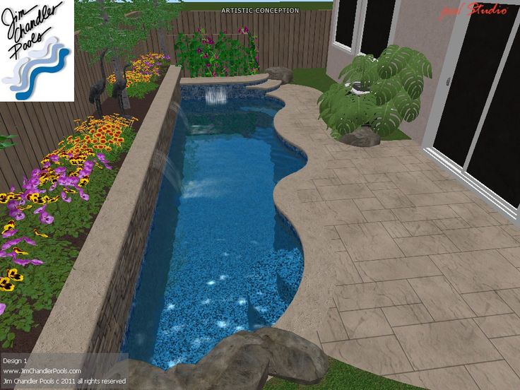 like the raised wall & fountain | Pools for small yards, Small .