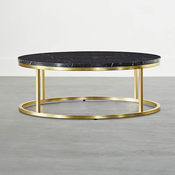 Smart Brass Coffee Table with Black Marble Top + Reviews | C