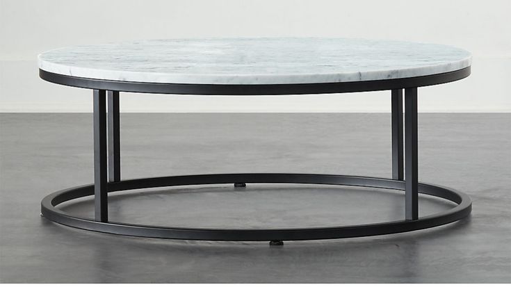 Smart Round Marble Top Coffee Table + Reviews | CB2 | Black marble .