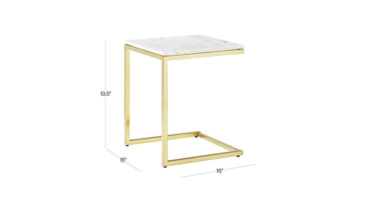 Smart Marble Brass C Table + Reviews | CB2 | Table, Coffee table .