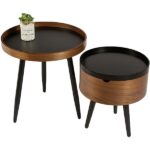 Amazon.com: Jcnfa-Tables Solid Wood End Tables, Round Living Room .