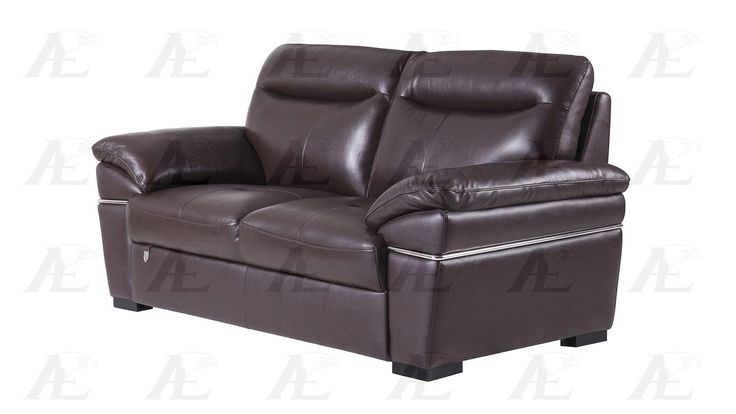 Dark Brown Italian Leather Sofa Set 3Pcs American Eagle EK050-DC .