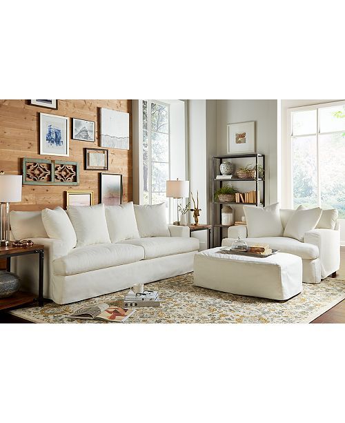Furniture Brenalee Performance Fabric Slipcover Sofa Collection .