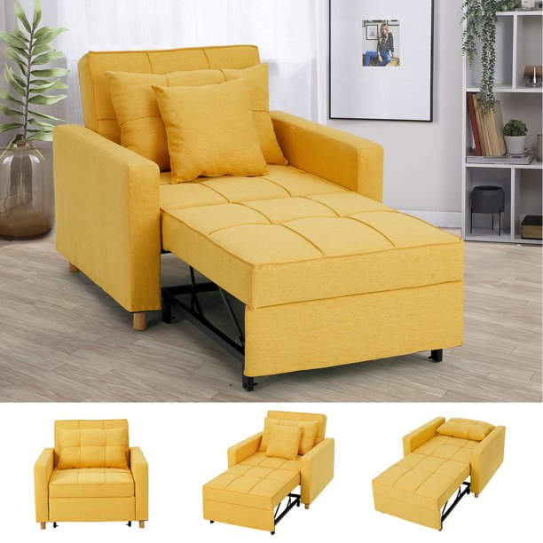 YODOLLA 3-in-1 Futon Sofa Bed Chair,Convertible Sofa Sleeper .
