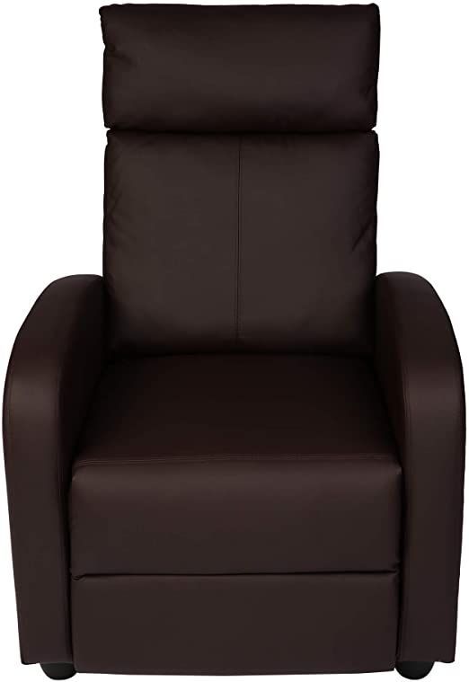 Recliner Chair PU Leather Recliner Sofa Living Room, Padded Seat .