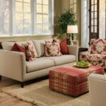 50 Beautiful Living Rooms with Ottoman Coffee Tables | Tan couch .
