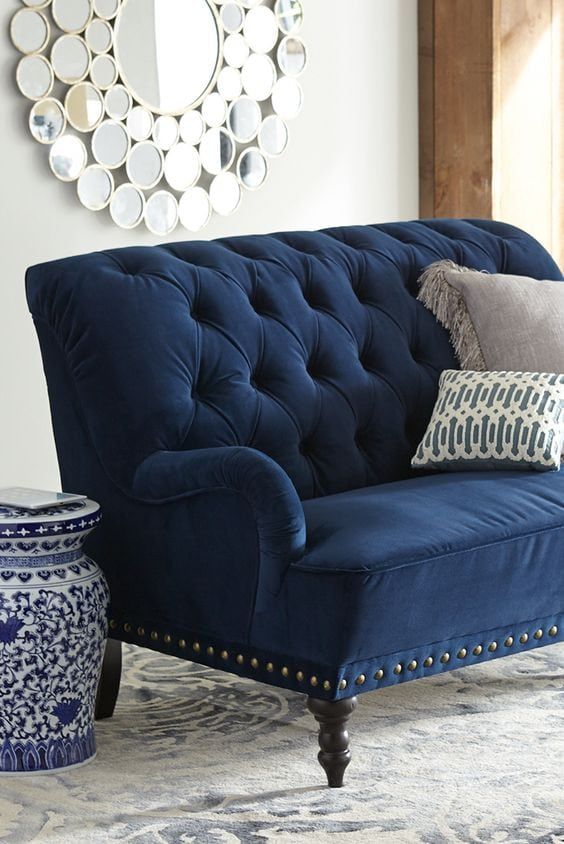 14 Navy Blue Decor Ideas For Home Decor And Design | Blue couch .