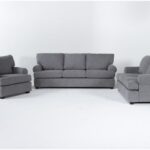 Hampstead Graphite 3 Piece Sofa, Loveseat & Chair Set | Couch and .