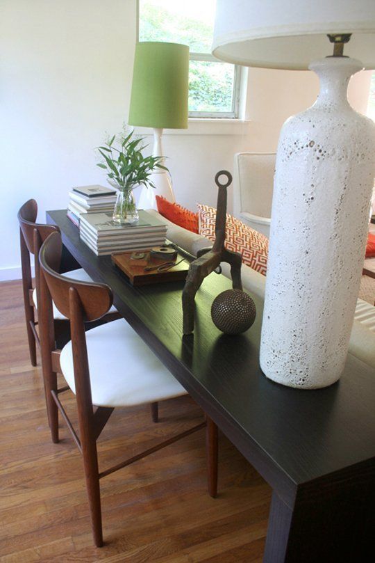 Redefining the Sofa Table: Add Chairs! | Long sofa table, Console .