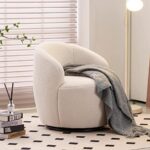 Homtique Small Swivel Barrel Chair,Comfy Round Club Chairs for .