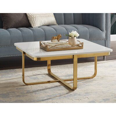Everly Quinn Aili Pedestal Coffee Table with Storage For Bedroom .