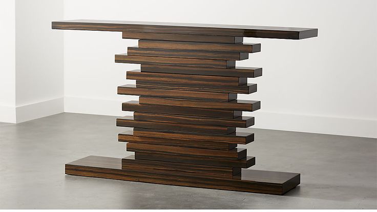 Stack Hi-Gloss Wood Console Table + Reviews | CB2 | Modern console .