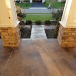 Concrete decor, Stained concrete porch, Stained concre