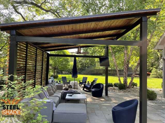 Steel Shade Pergolas Photo Gallery - ROOFED STRUCTURES | Patio .